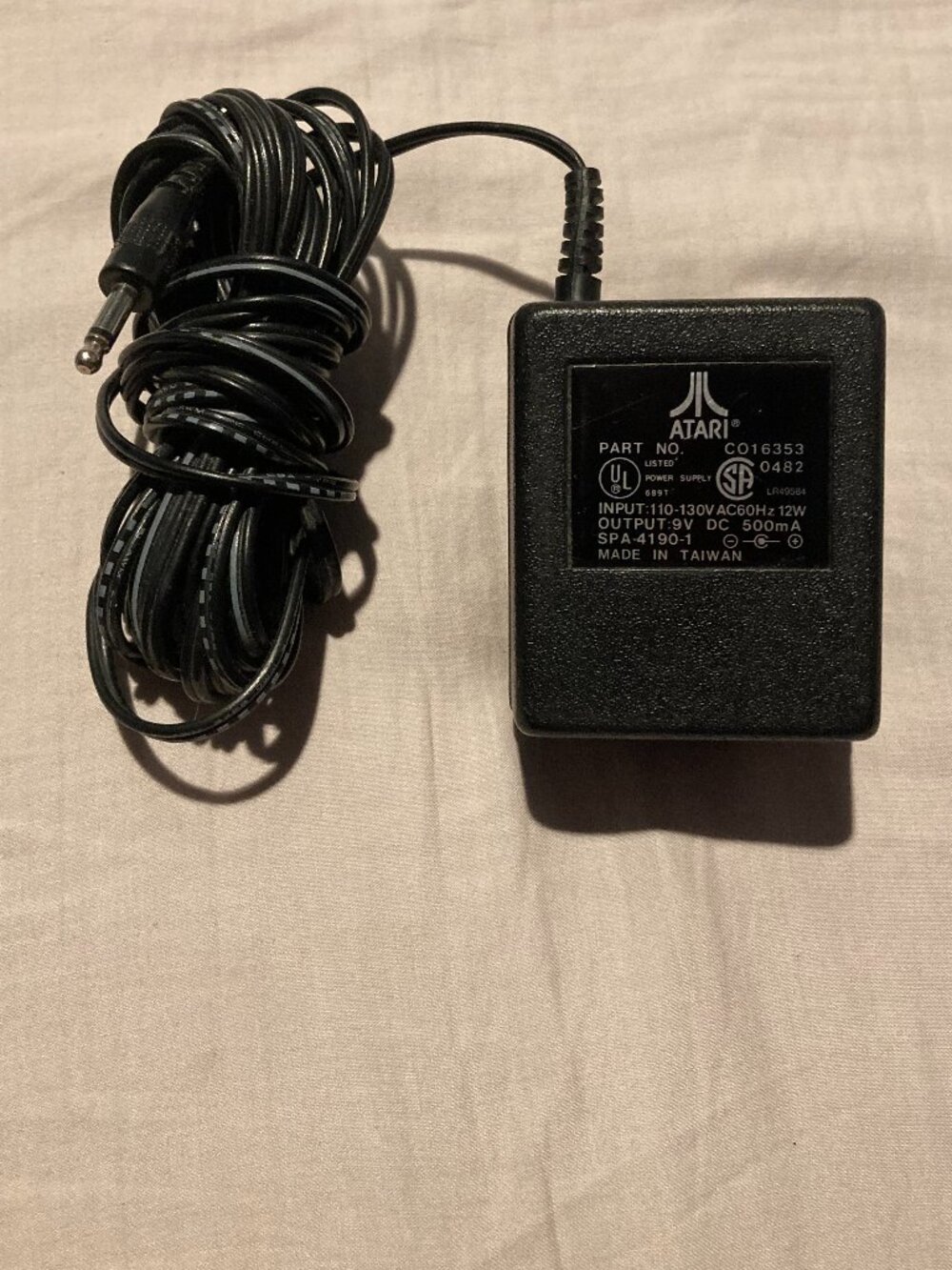 Atari AC Power Supply C016353 9V DC 500mA SPA-4190-1 OEM Vintage 2600 Console